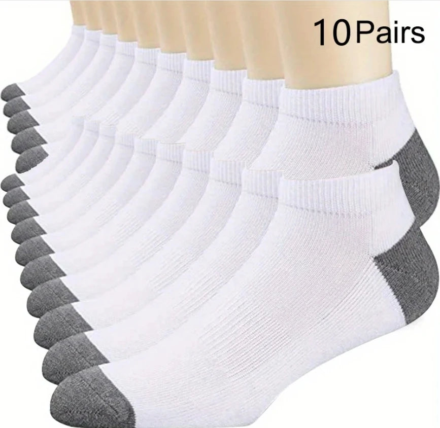 Breathable Sports Bamboo Fiber Men’s Socks Sweat Absorption 10/5/3pairs
