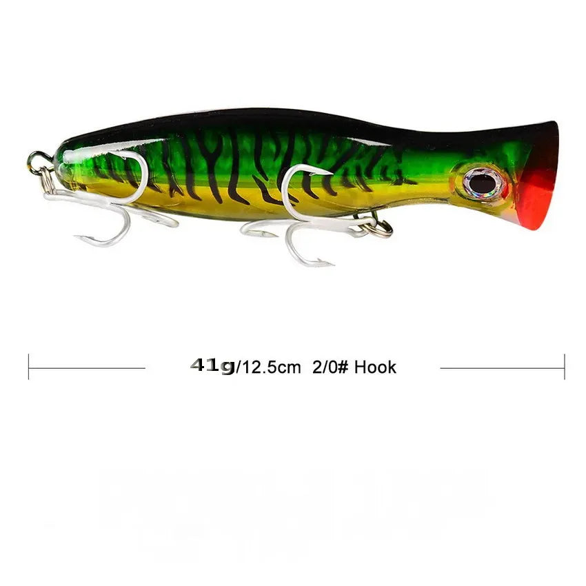 1Pcs Big Game Popper Fishing Lures 12.5cm 41g Saltwater Sea Fishing Lure Wobblers Lure Artificial Plastic bait Isca Pesca Tackle