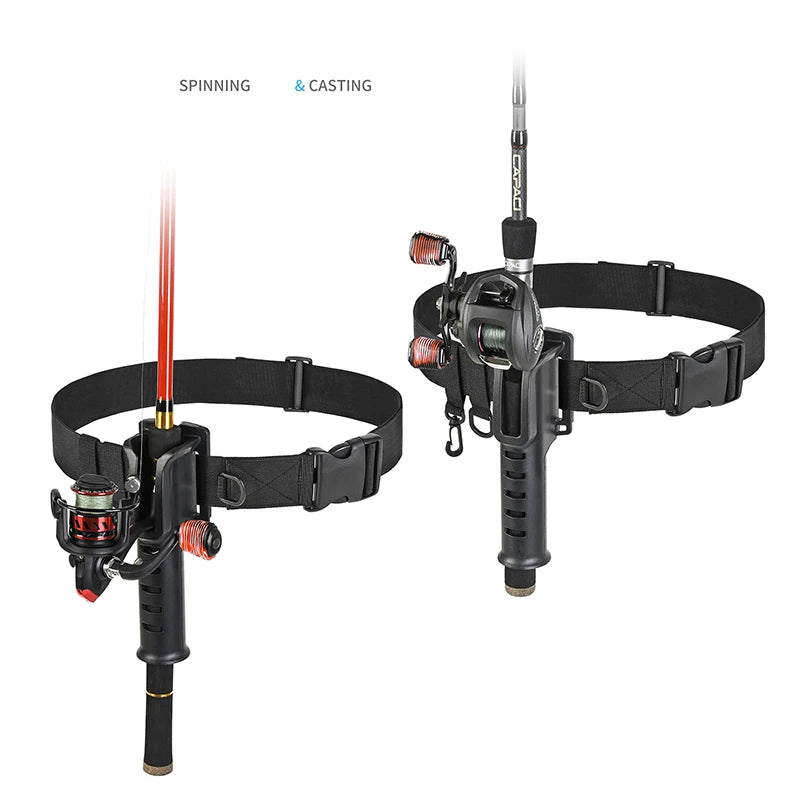 Fishing Rod Belt Holder Adjustable Wading Belt Lure Fishing Rod Insertion Hanging Buckle for Spinning Casting Fly Fishing