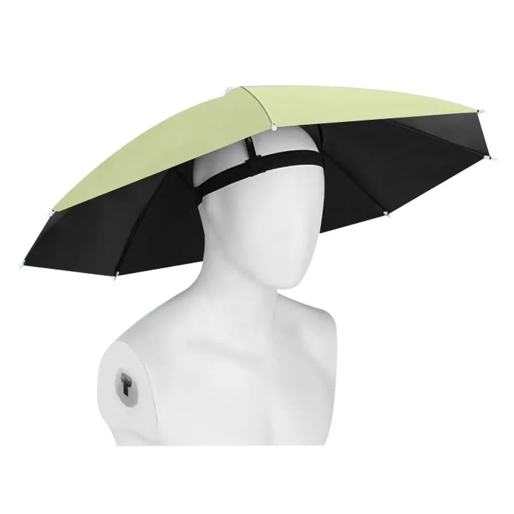Foldable Head Umbrella Hat Windproof Fishing Head Wearing Sunshade Rain Gear Outdoor Portable Umbrella Camping Beach Head Hats