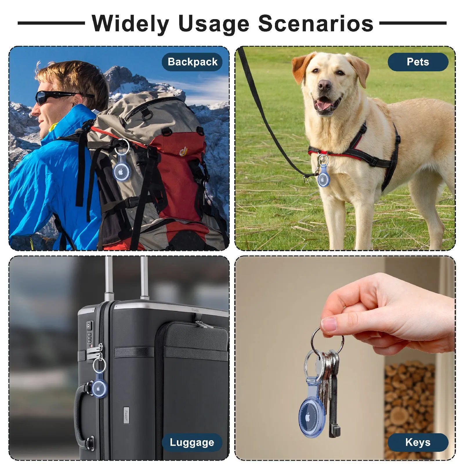 Apple AirTag Kids, Dog, Cat, Pet Collar - Key Tracker Full Cover Waterproof Case