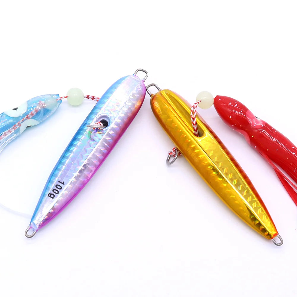 Castfun Inchiku Jig Octopus Skirt With Assist Hook - Glow