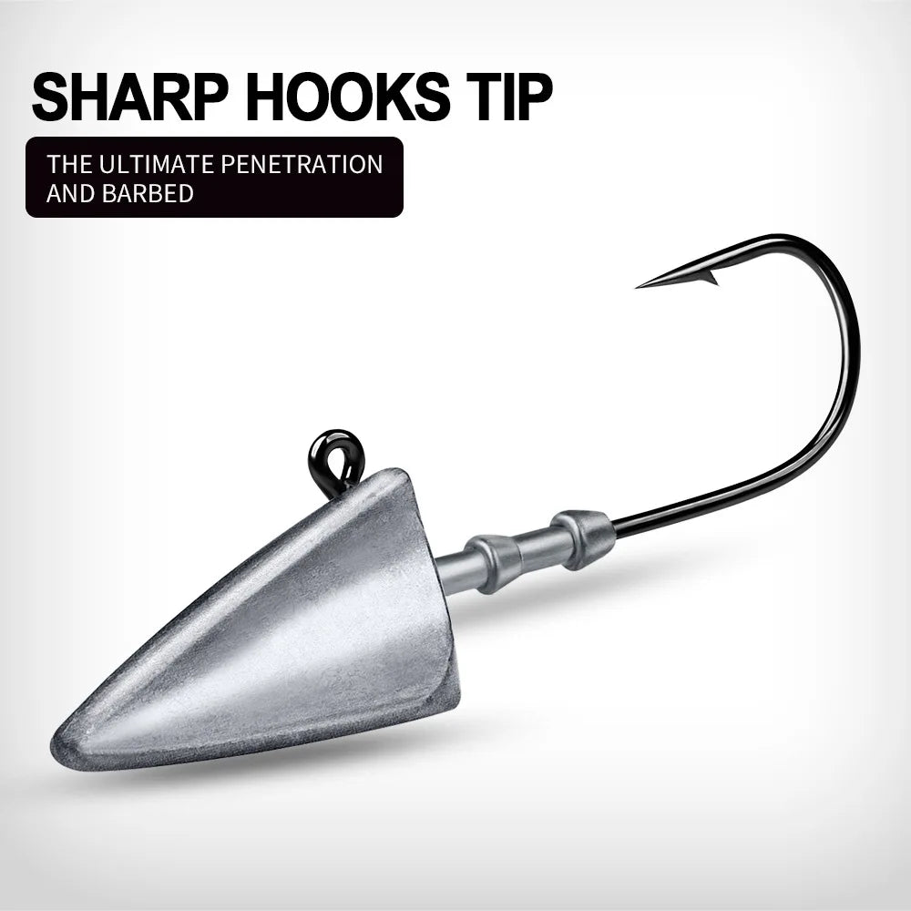 5pcs Triangle Jig Head Fishing Hooks 7g 10g 15g 21g 28g 35g with Sharp Hook Fishihooks Fishing Equipment Gear Tackle Accessories