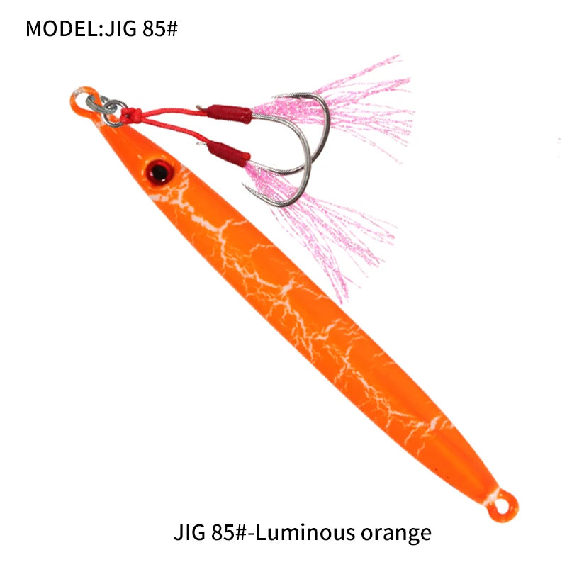 OBSESSION J85 100g 130g 150g 170g 200g Speed Falling Fast Sinking Vertical Jigs Luminous Hard Metal Casting Jig Lure Assist Hook