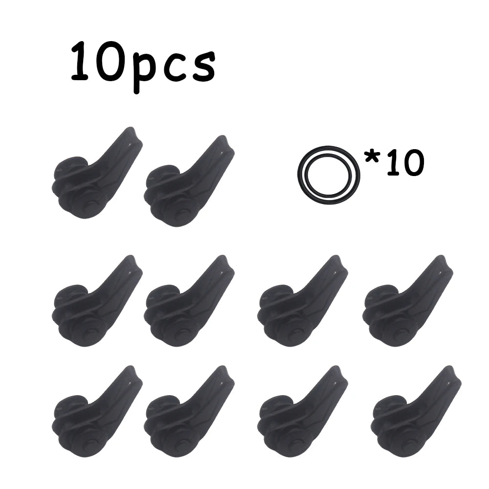 10PCS Bait Holder Plastic Fishing Hook Keeper Lure Safety Holder With 2 Rubber Rings For Fishing Rod Pole Fishing Tackle