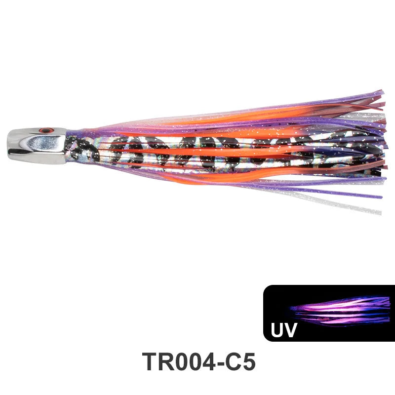 1pc 20.5cm 76g Trolling Lure Bait Copper Head Octopus Squid Skirt Bait Big Game Drag Fishing Marlin Tuna Pesca Hard Bait
