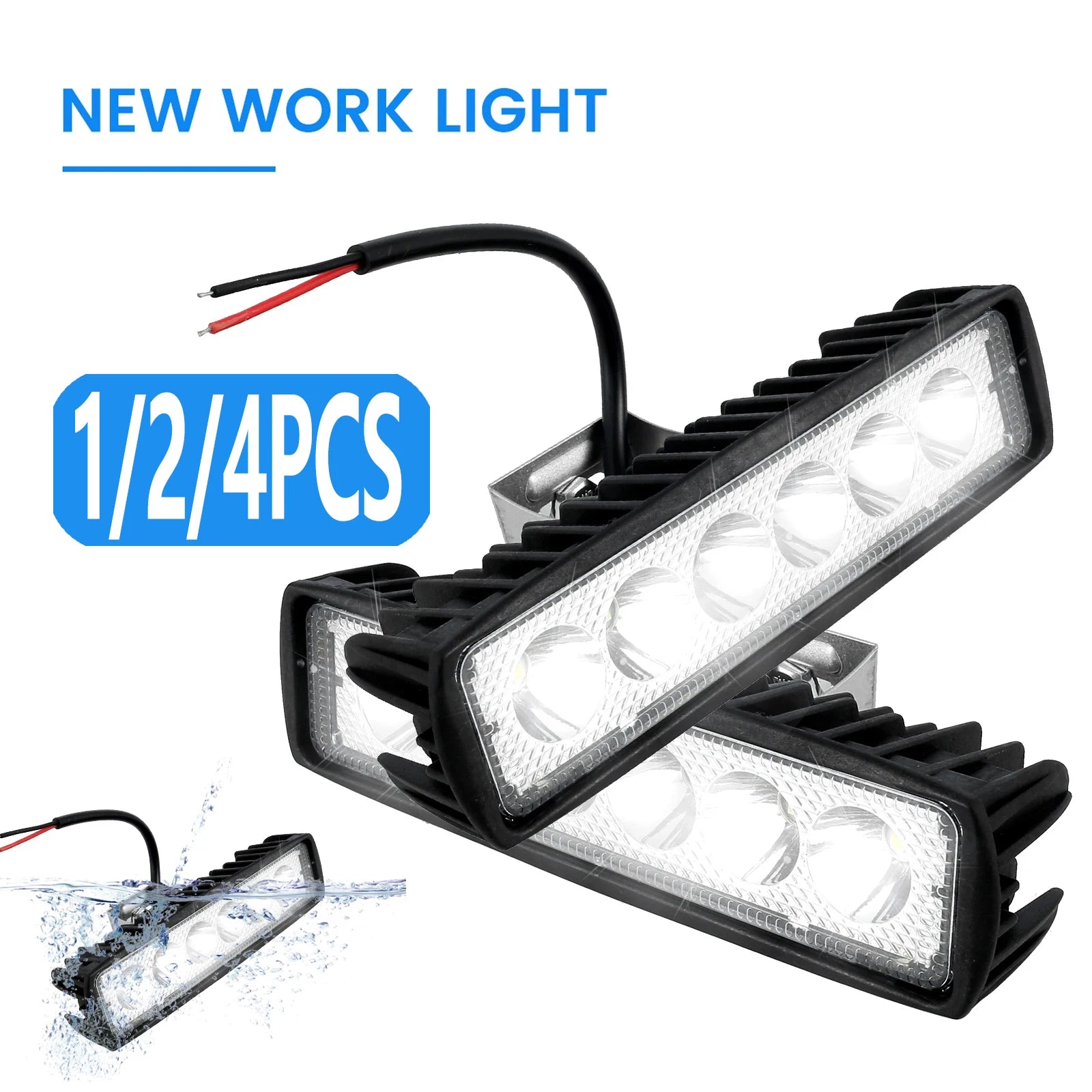 TrailNova Led Strip Work Light - 18W 6000K IP67 Waterproof
