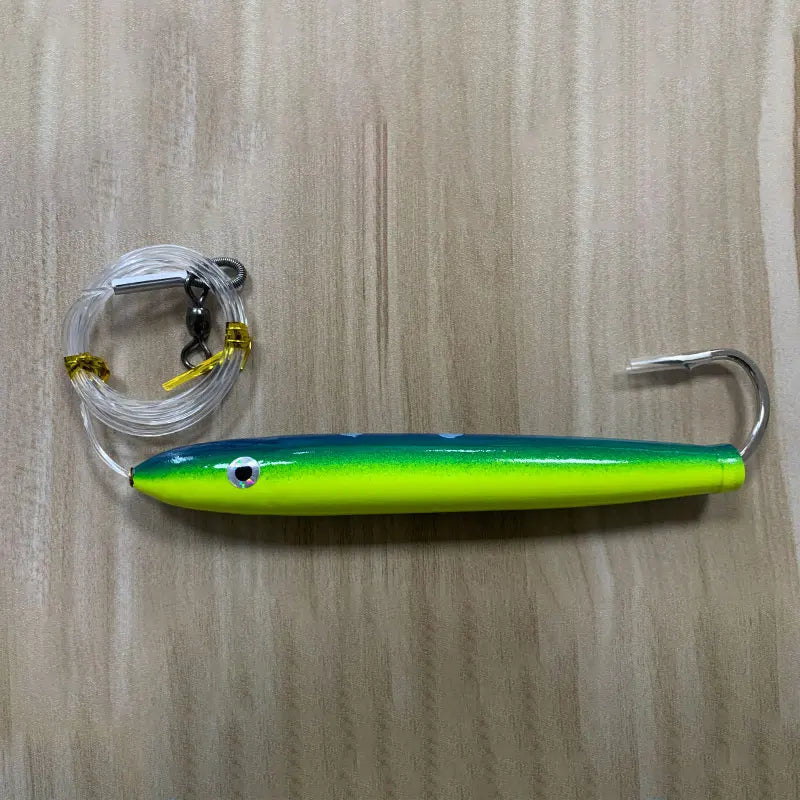 AS Cedar Plug Cast Wood Trolling Pencil Lure Wobbler Bait Seawater Angler Drag Sinking Stickbait Marlin Tuna Boat Fishing Leurre