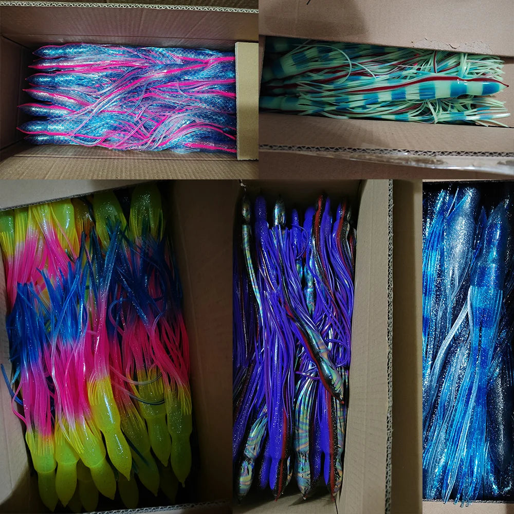 12'' Replacement Octopus Skirts for Trolling Lures Fishing Lure Skirt Marlin Tuna Big Game Fishing