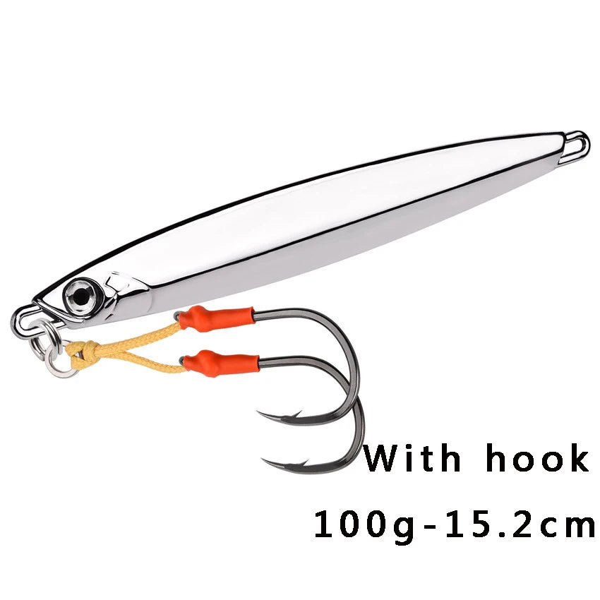 Metal Spoon Jig Fishing Lure 60g 80g 100g Long Cast Jigging Bait Lures Fishing Wobbler for Sea Bass Big Game Sinking Lures