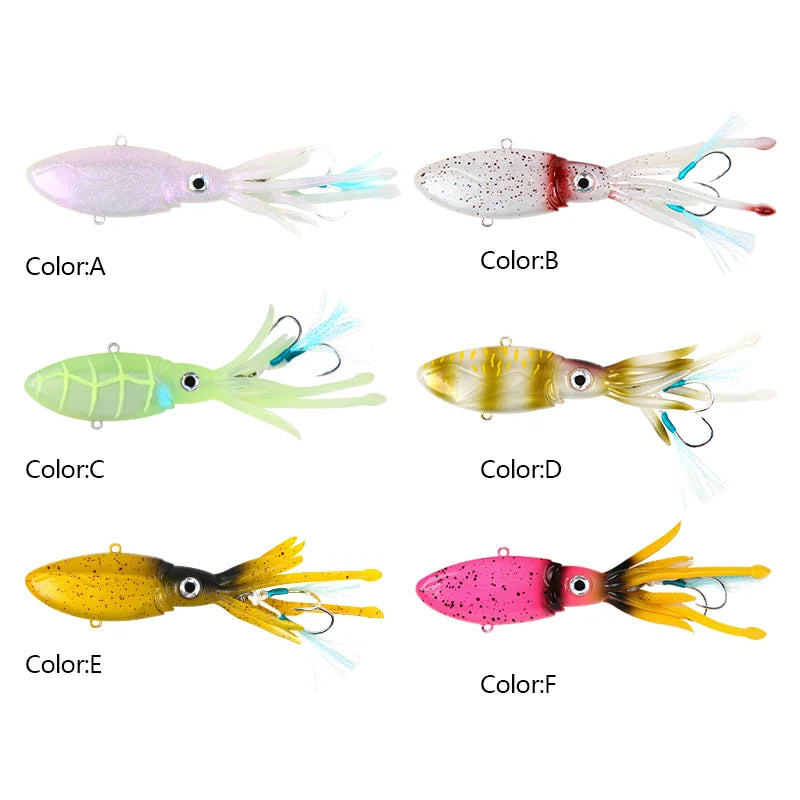 90g 130g Luminous UV TPR Octopus Squid Skirt Sea Saltwater With Assist Hook Jigging Fishing Soft Lures Bait