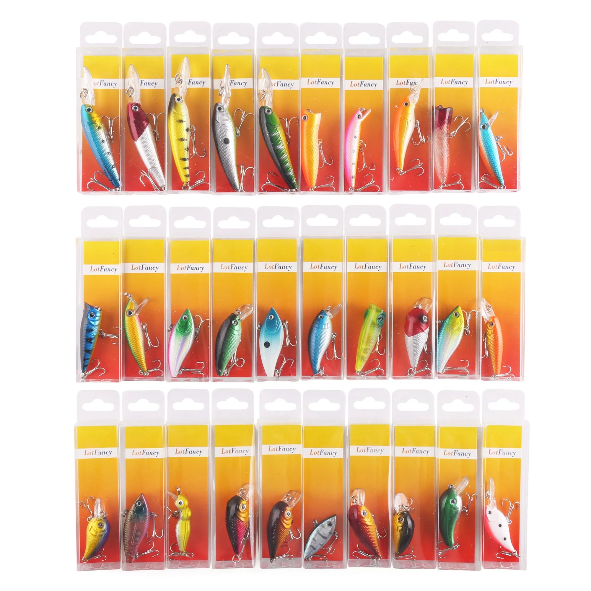 30 Topwater Fishing Lures with Hooks, Bass Bait Trout Lures with Propeller Tail