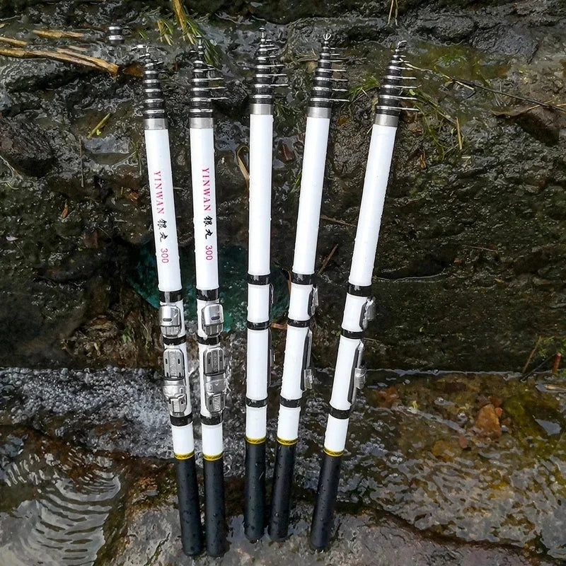 Telescopic Fishing Rod Spinning Mini Travel Rod w/Reel Seat 1.8M/2.1M/2.4M/2.7M/3.0M