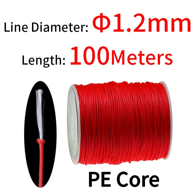 PE Braided Assist Line for Fishing Jigging Trolling Diving Spear Fishing Rope