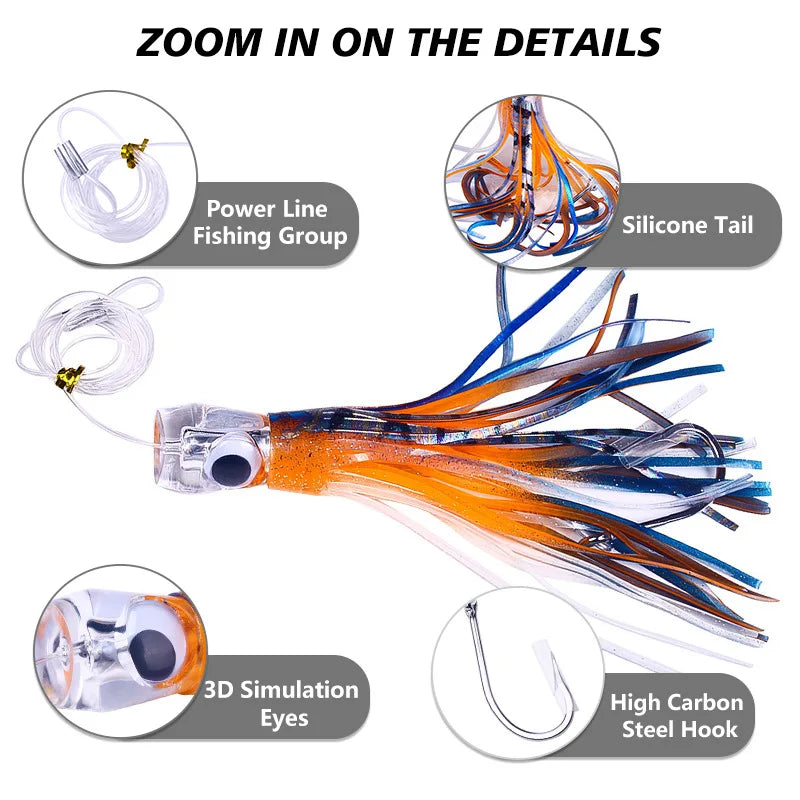 AquaForge Two Sizes Squid Lures - Wire Bait And Soft Lure