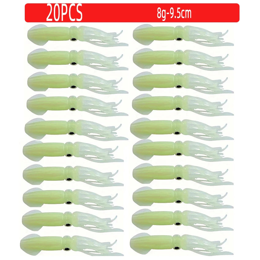 GlowLure Luminous Soft Lures Set - Night Fishing Glow
