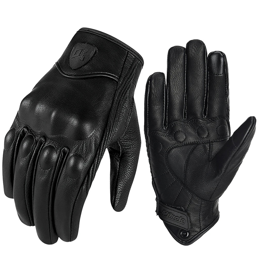 Motorcycle Breathable Gloves Men Women Moto Leather Full Finger Gloves