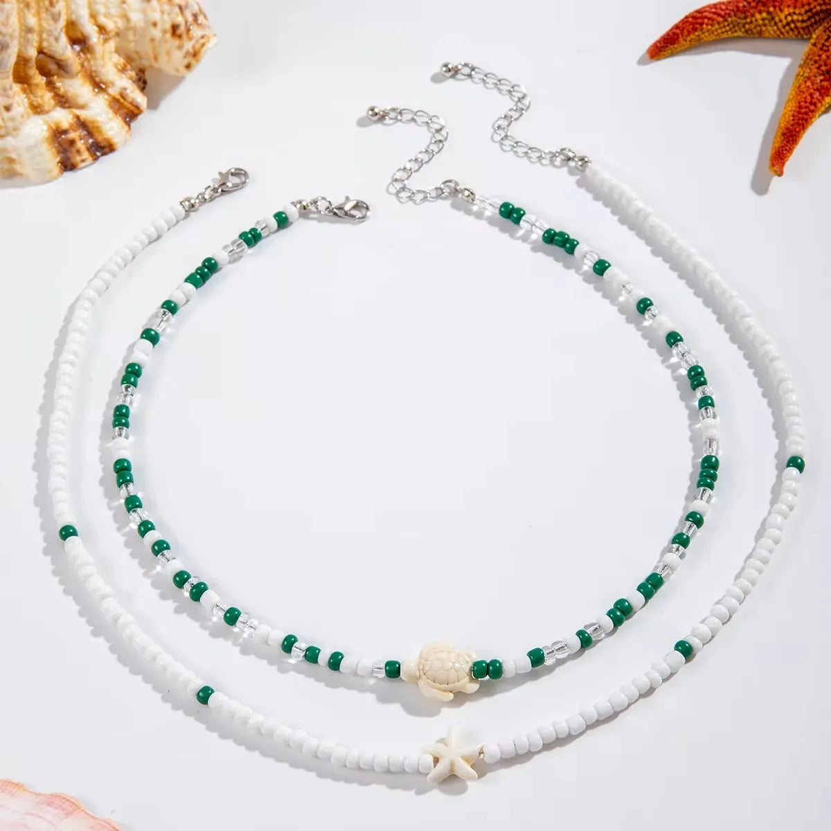 Women’s Bead Necklace Handmade Starfish Tortoise Choker