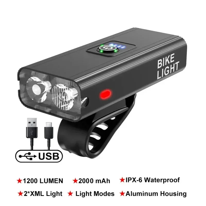 TrailBeam T6 1200LM Bike Headlamp - USB Rechargeable