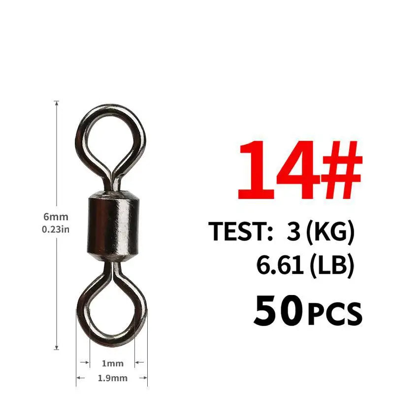 AquaForge Fishing Swivel Set - Stainless Steel Ball Bearing