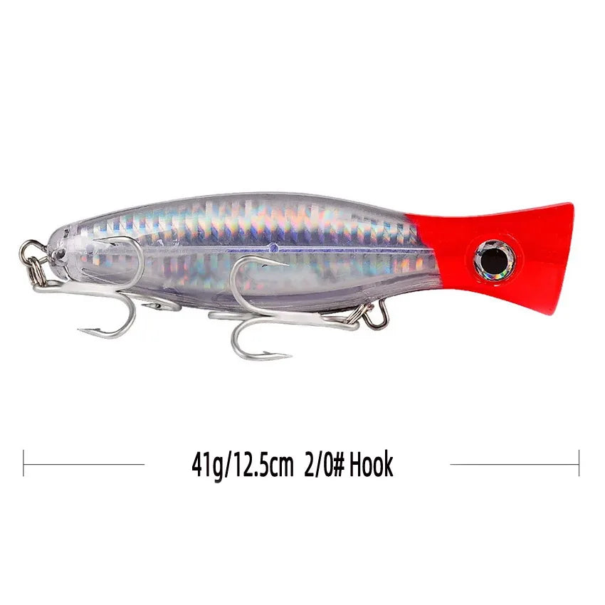 1Pcs Big Game Popper Fishing Lures 12.5cm 41g Saltwater Sea Fishing Lure Wobblers Lure Artificial Plastic bait Isca Pesca Tackle