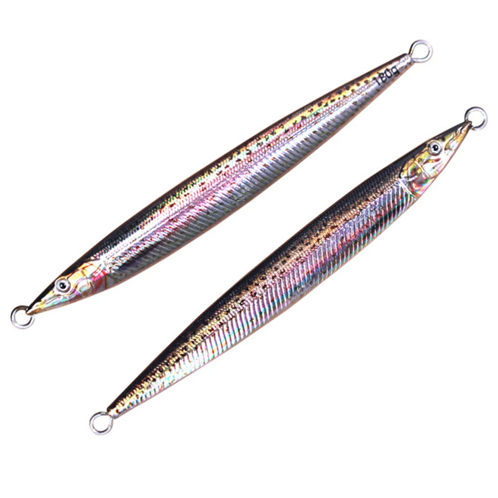3D Shore Jigging Lure 60g80g100g120g150g180g Metal Jig Sea Bass Spoon Baits Boat Fishing Tackle for Tuna Mahi Marlin