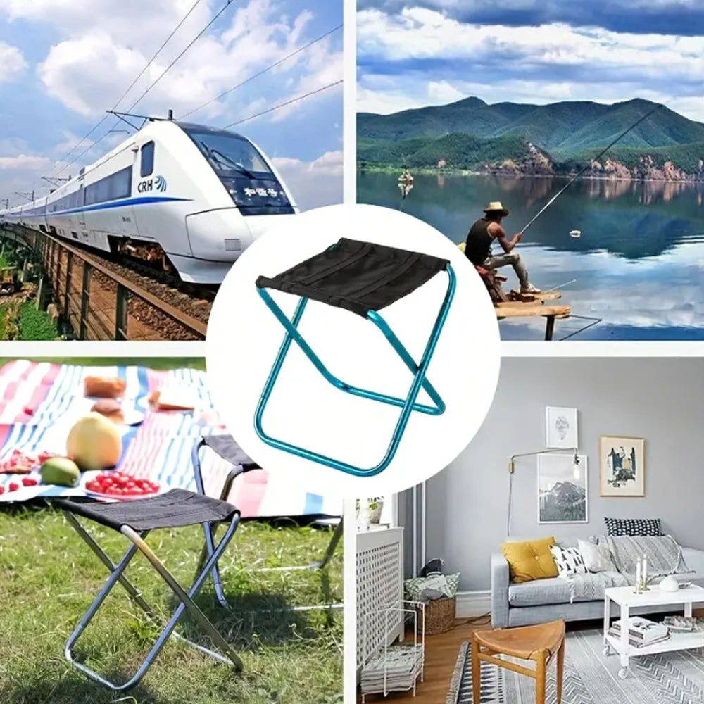 Outdoor Aluminium Alloy Portable Folding Picnic Camping Stool MIni Fishing Chair Ultralight