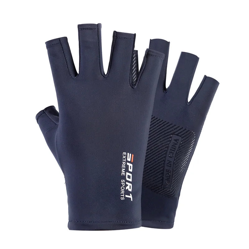 Ice Silk Half Finger Gloves - Breathable Sun Protection