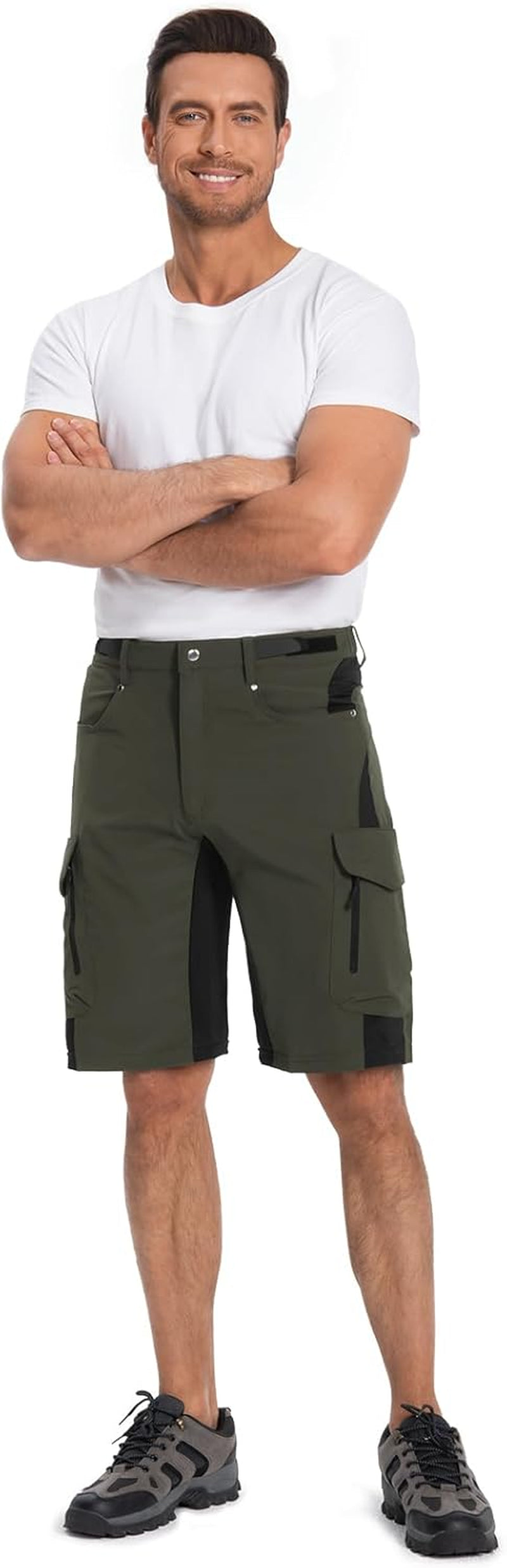 Mens Mountain Bike Shorts 4D Padded Bike Shorts Baggy Cycling Biking Bicycle Biker Shorts Loose-Fit with 6 Pockets