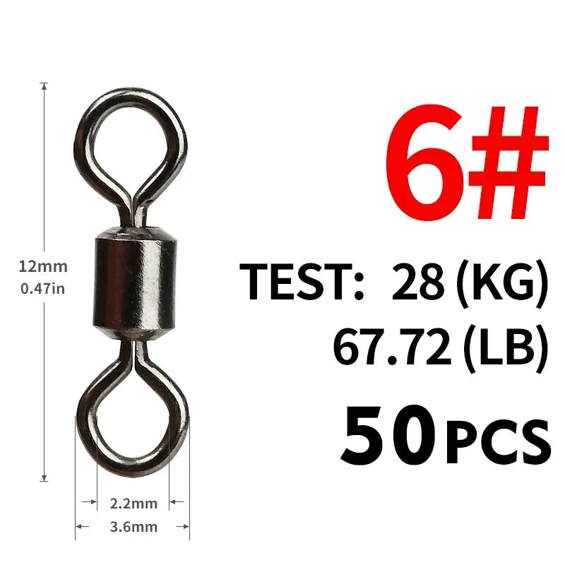 AquaForge Fishing Swivel Set - Stainless Steel Ball Bearing