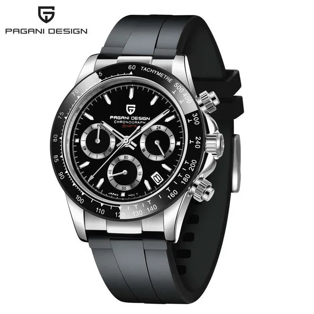 PAGANI DESIGN Men's Quartz Watches Sapphire Retro Chronograph Stainless Steel Waterproof Watch 40mm New V2
