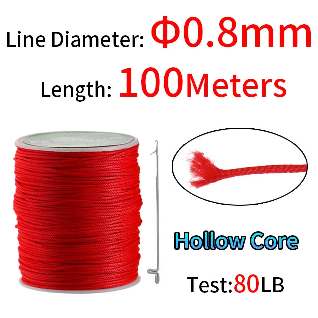 PE Braided Assist Line for Fishing Jigging Trolling Diving Spear Fishing Rope