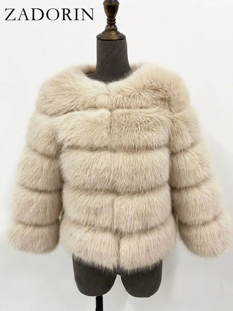 ZADORIN Woman’s Fluffy Winter Mink Coat Faux Fur S-6XL