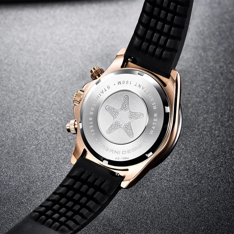 PAGANI DESIGN Men's Quartz Watches Sapphire Retro Chronograph Stainless Steel Waterproof Watch 40mm New V2
