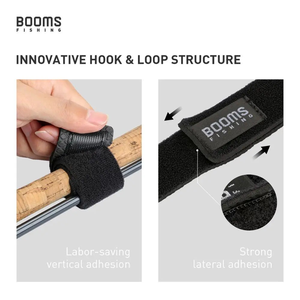 Booms Fishing RS3 Fishing Rod Holder Pole Belt Fastener Suspenders Strap Elastic Cable Fishing Rod Storage Tool Accessories
