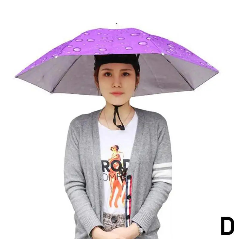 Outdoor Fishing Caps Foldable Head Umbrella Hat Anti Rain Sun Protection Travel Hiking Beach Camping Golfing Outdoor Activities