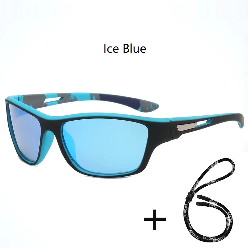 Designer Polarized Sports Sunglasses With Chain - UV400