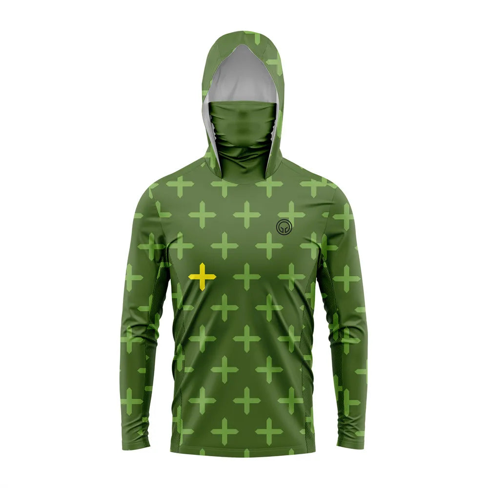 GCBIG Mens Fishing Long Sleeve Hooded UV Shirt - Quick Dry
