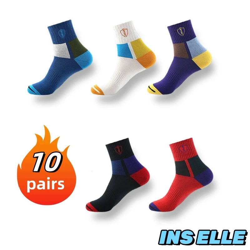 Breathable Sports Bamboo Fiber Men’s Socks Sweat Absorption 10/5/3pairs
