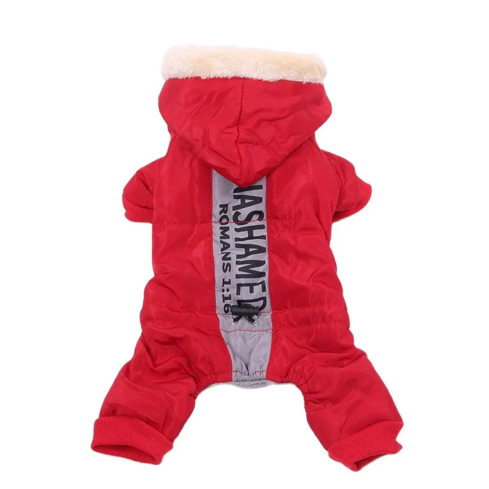 Dogs Cats Warm Jumpsuit Hoodie Windbreaker Outfit Winter Pet Clothing