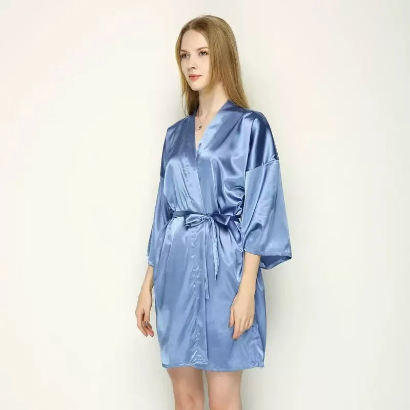 Bridal Satin Custom Bridesmaid Kimono - Personalized Robes