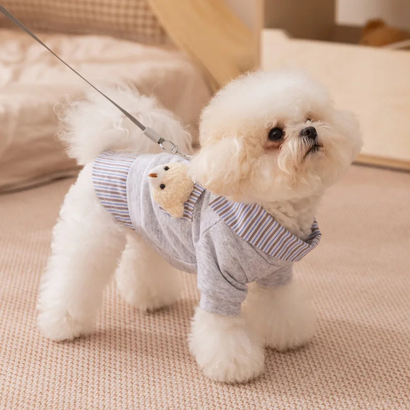 2025 Dog Clothes Cute Bear Puppy Hoodies Autumn Winter Warm Coat Polo Shirts Cat Clothing Chihuhua Bichon Apparels Dog Pullover