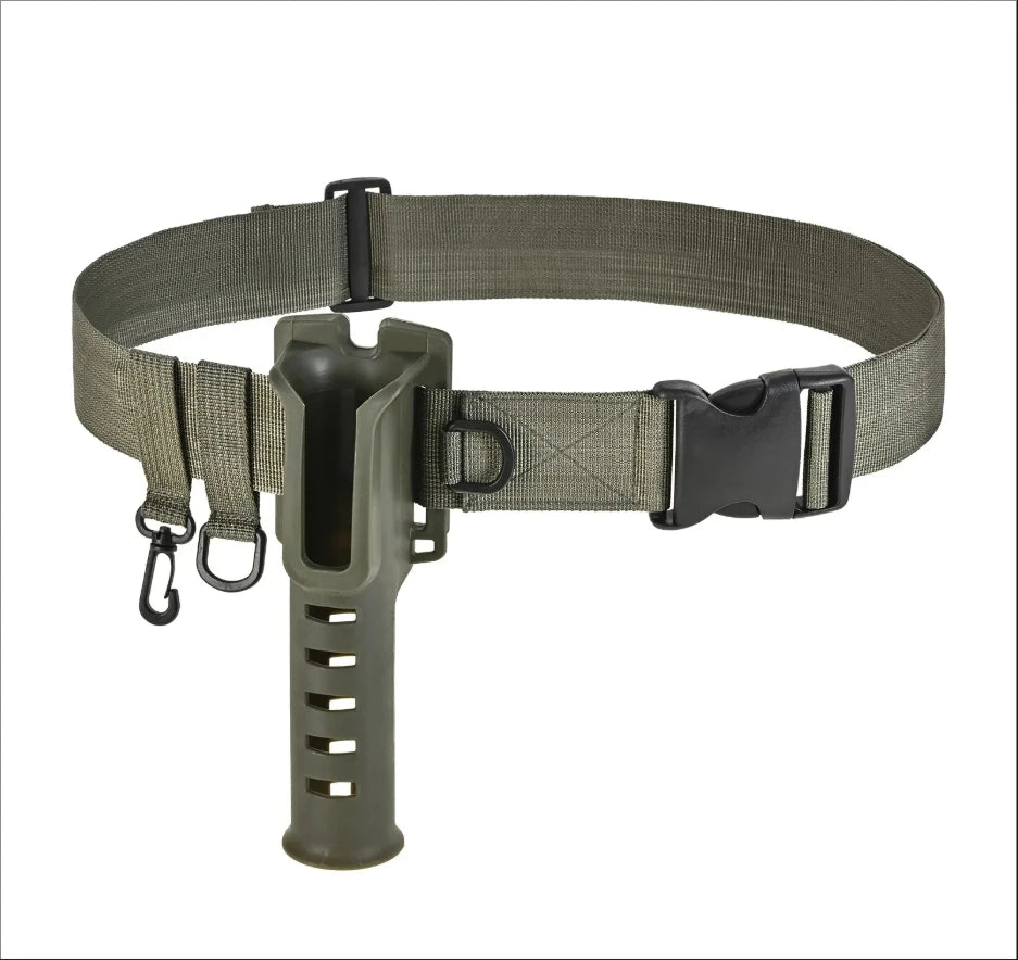Fishing Rod Belt Holder Adjustable Wading Belt Lure Fishing Rod Insertion Hanging Buckle for Spinning Casting Fly Fishing