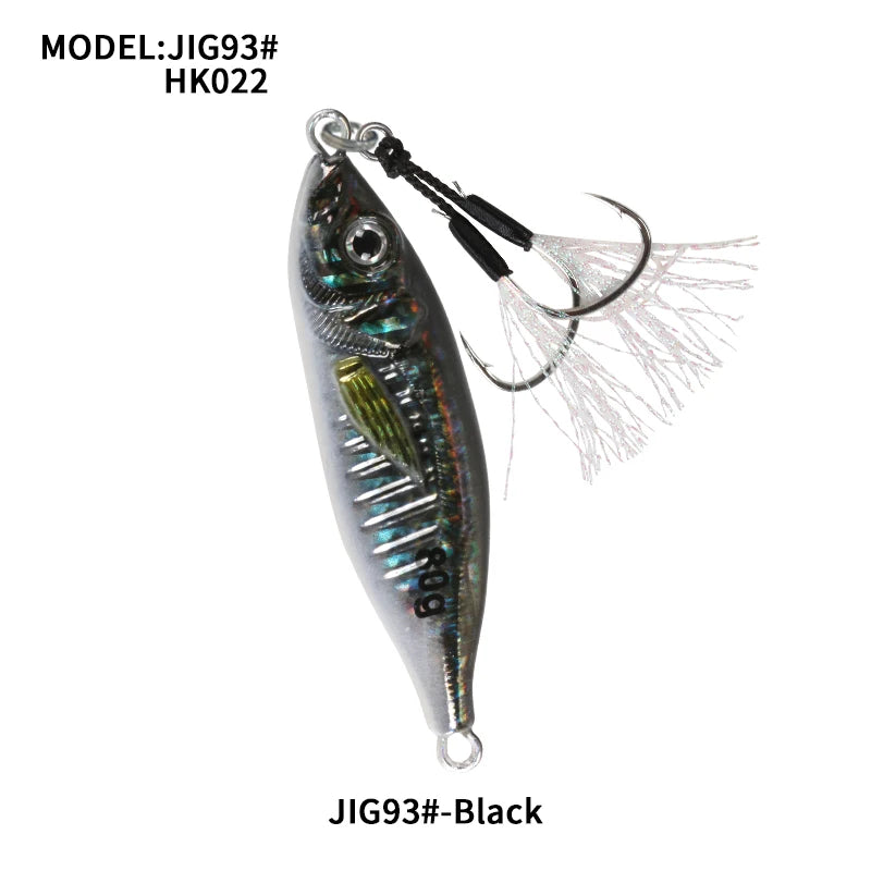 30g 40g 60g 80g Metal Jig Little Jack Fishing Lure Micro Jigging Lure 3D Print Slow Shore Casting Spoon Bait With Assist Hooks