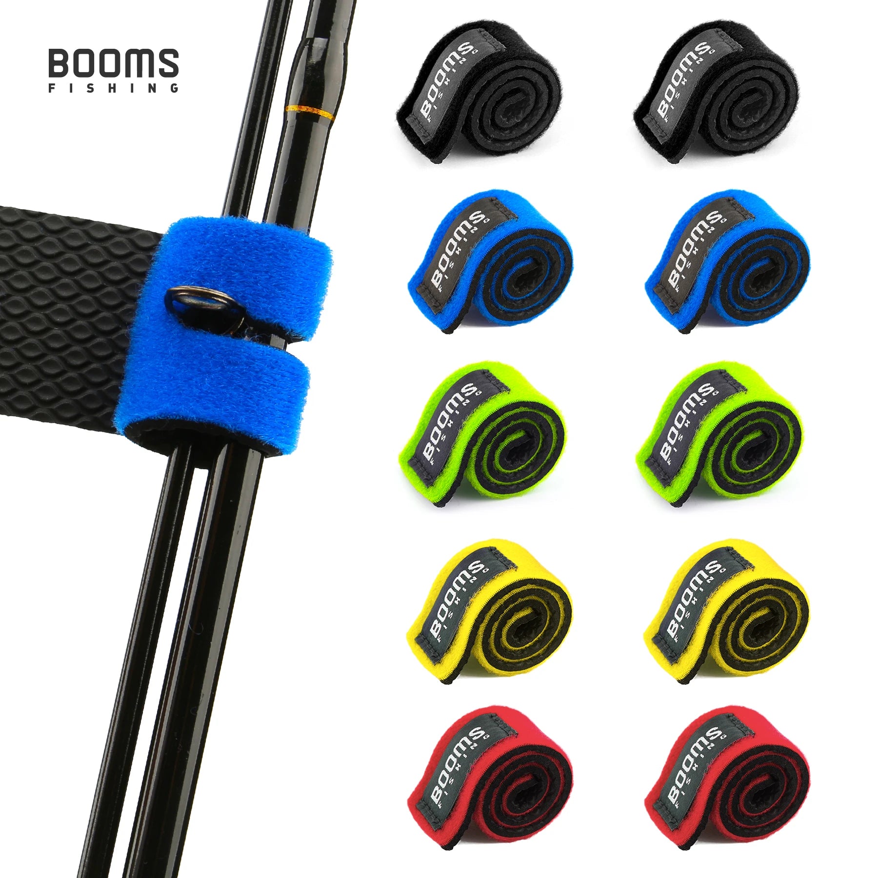 Booms Fishing RS3 Fishing Rod Holder Pole Belt Fastener Suspenders Strap Elastic Cable Fishing Rod Storage Tool Accessories