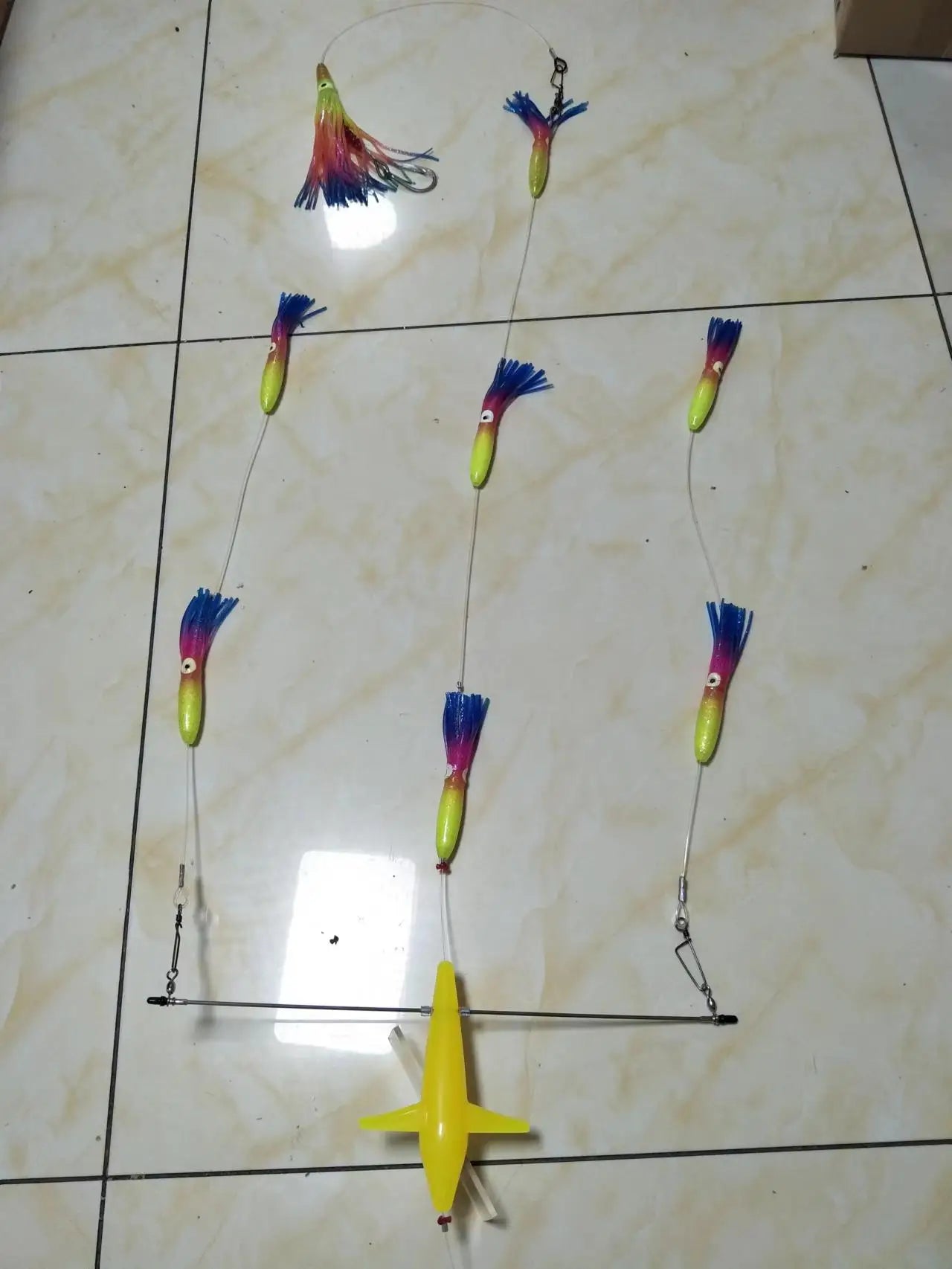 18" stainless steel Splashbar Rudder Spreader Bars with 7" Premium marlin tuna teaser bird and 6" octopus(Left direction )