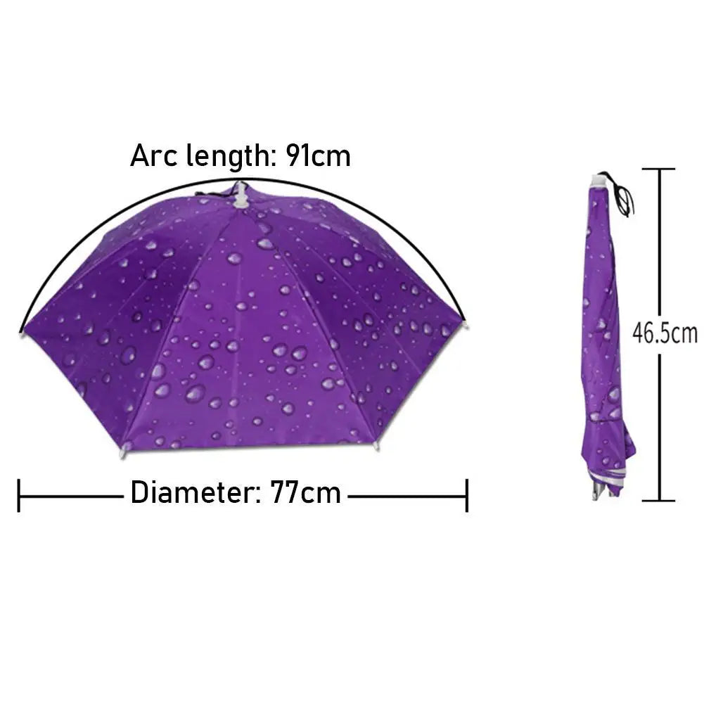 Outdoor Fishing Caps Foldable Head Umbrella Hat Anti Rain Sun Protection Travel Hiking Beach Camping Golfing Outdoor Activities