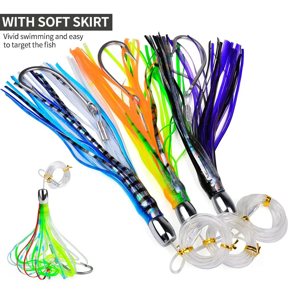 Big Game Trolling Lure Saltwater Fishing Octopus Squid Skirt Marlin, Tuna, Wahoo, Dorado, Yellowtail 1PC 20cm 66.5g