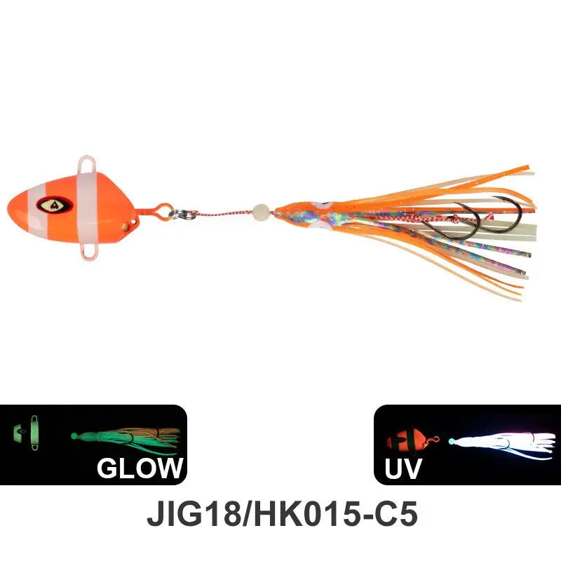 Kabura Bullet Metal Jig Heads Sinking Squid Skirt Lures Assist Hooks 100g - 300g