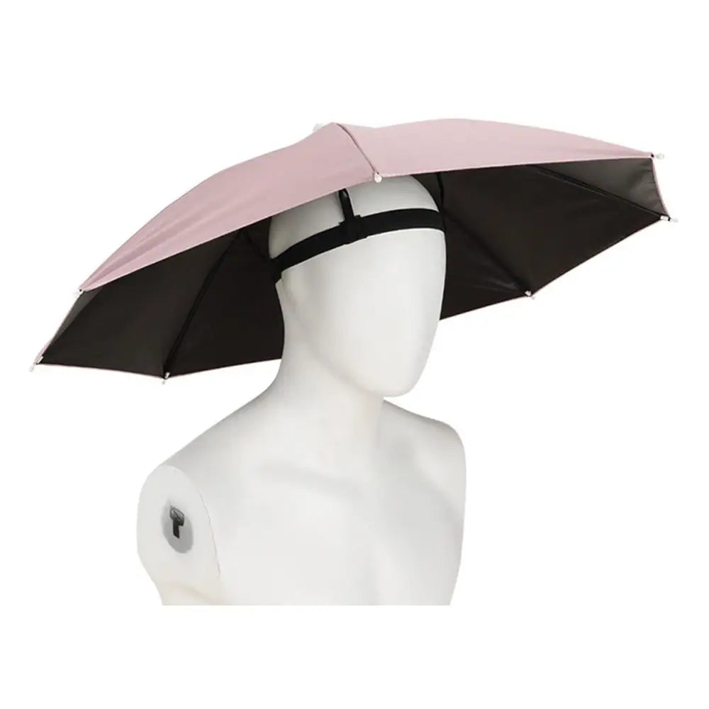 Foldable Head Umbrella Hat Windproof Fishing Head Wearing Sunshade Rain Gear Outdoor Portable Umbrella Camping Beach Head Hats